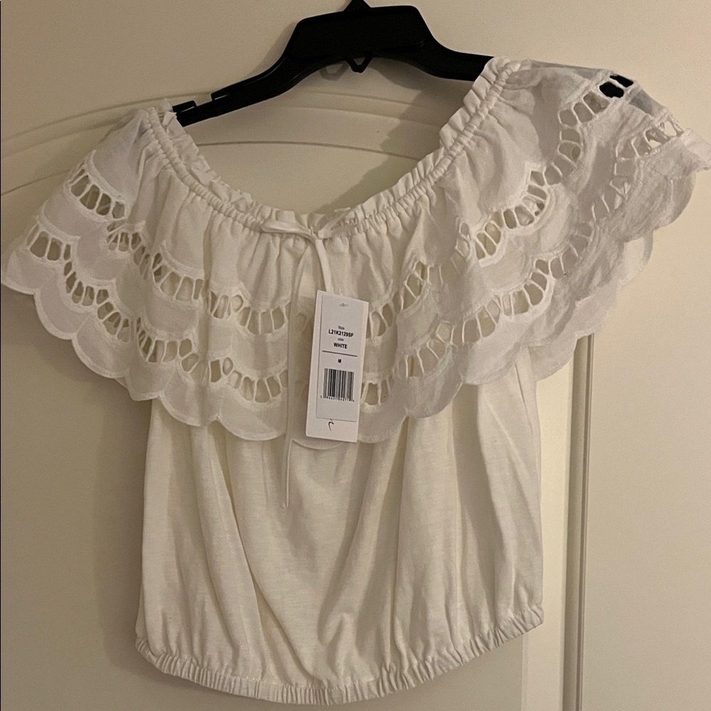 Elegant White Off-Shoulder Top